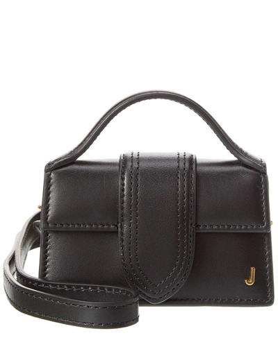 Shop Jacquemus Le Petit Bambino Leather Shoulder Bag In Black