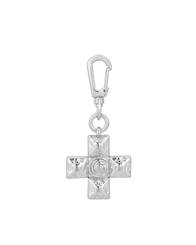 Shop Luv Aj Molten Cross Key Chain- Silver
