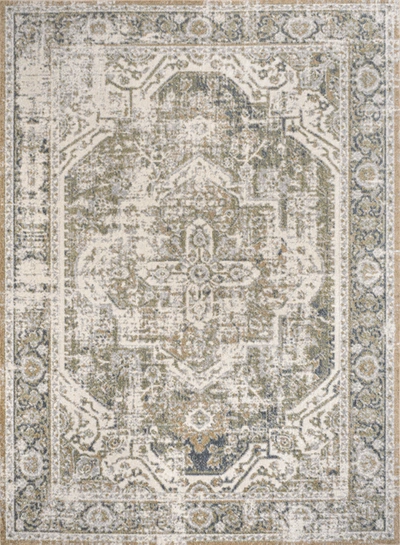 Shop Jonathan Y Keesha Bold Distressed Medallion Low-pile Machine-washable Blue/cream Area Rug