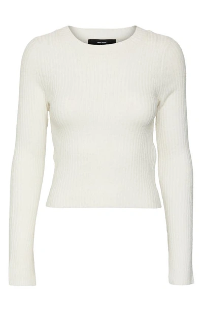 Shop Vero Moda Britany Long Sleeve Sweater In Birch Detail Melange