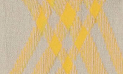Shop Burberry 3 Bar Intarsia Check Wool Blend Tights In Limestone Mimosa