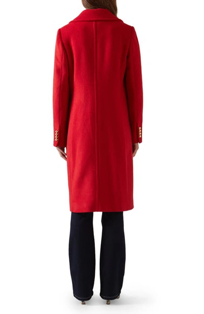 Shop Lk Bennett Spencer Recycled Wool Blend Coat In Red