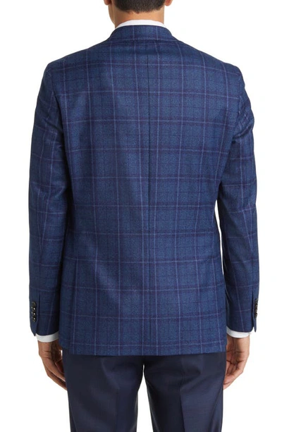 Shop Ted Baker Karl Slim Fit Windowpane Plaid Wool Sport Coat In Blue