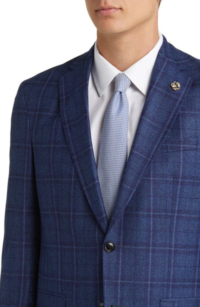 Shop Ted Baker Karl Slim Fit Windowpane Plaid Wool Sport Coat In Blue