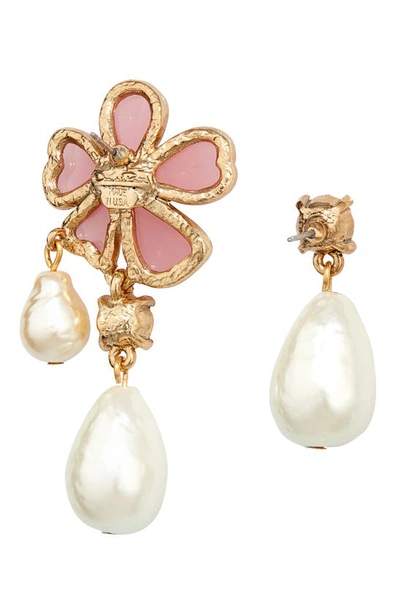 Shop Oscar De La Renta Cloudy Mismatched Earrings In Pink