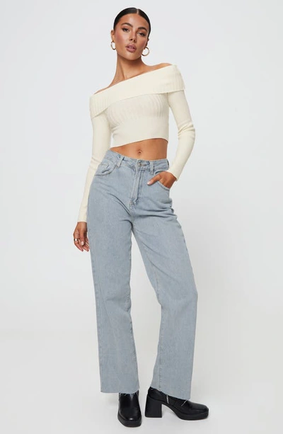 Princess Polly Kalinda Straight Leg Jeans In Blue
