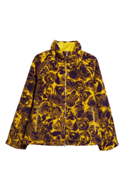 Shop Burberry Rose Jacquard Fleece Jacket In Pear
