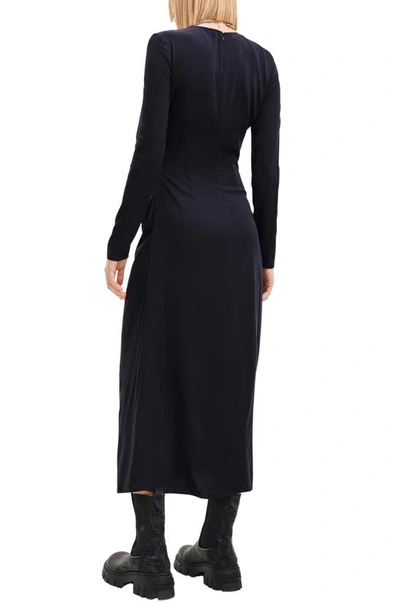 Shop Desigual Samantha Long Sleeve Ruched Dress In Black