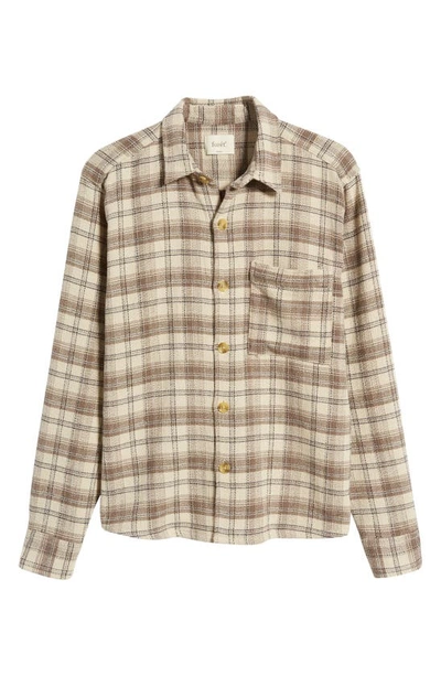 Shop Forét Buzz Plaid Button-up Shirt In Khaki Check