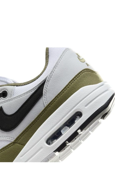 Shop Nike Air Max 1 Sneaker In White/ Black/ Platinum/ Olive