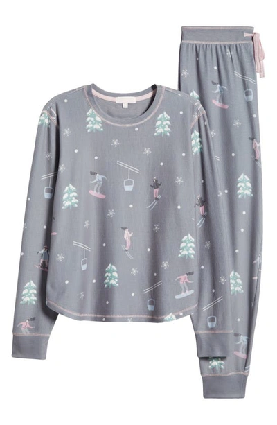 Shop Pj Salvage Vitamin Ski Thermal Pajamas In Grey
