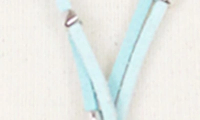 Shop Olivia Welles Layered Chain And Suede Lariat Necklace In Silver / Aqua