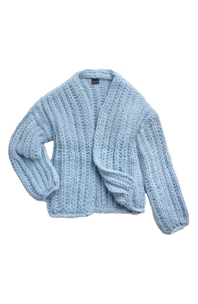Saachi Chunky Knit Cardigan In Blue