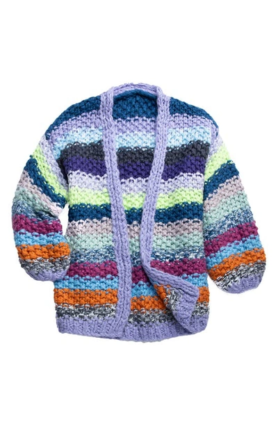 Saachi Stripe Cardigan In Blue