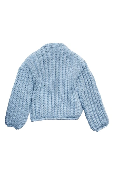 Saachi Chunky Knit Cardigan In Blue