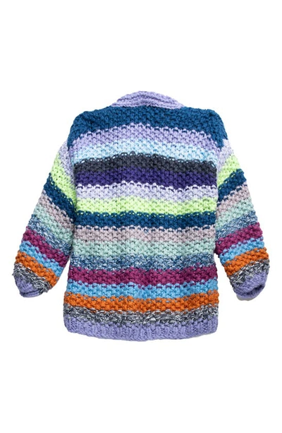 Saachi Stripe Cardigan In Blue