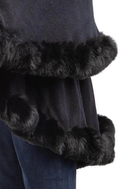 Saachi Tiered Faux Fur Cardigan In Black