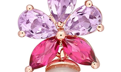 Delmar Cultured Freshwater Pearl & Pink Stone Necklace & Drop Earrings Set In Multicolor