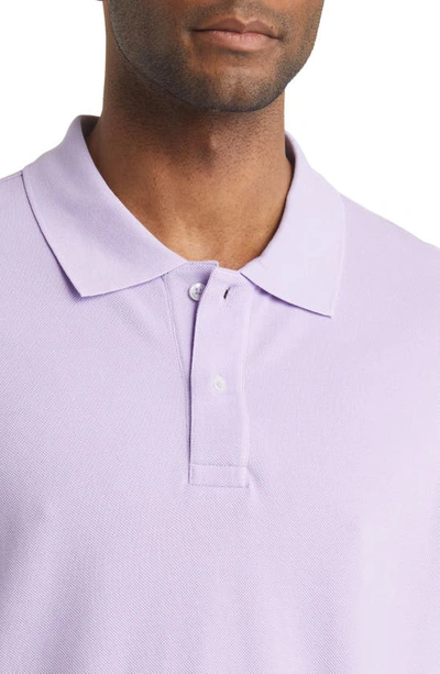 Shop Scott Barber Solid Piqué Polo In Lilac