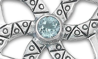 Samuel B. Blue Topaz Flower Drop Earrings In Blue