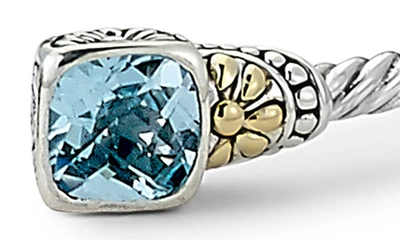 Samuel B. Sterling Silver Blue Topaz Twist Cable Bracelet In Blue