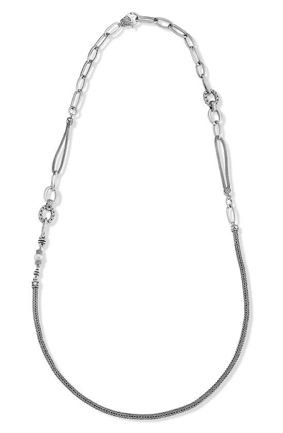 Samuel B. Sterling Silver Mixed Chain Link Necklace In Silver