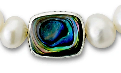 Samuel B. Freshwater Pearl & Abalone Bead Necklace In White
