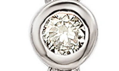 Suzy Levian Diamond Station Chain Drop Earrings In White Gold