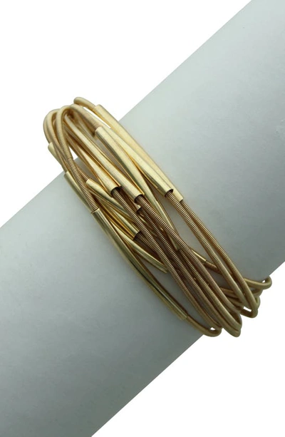 Shop Olivia Welles Metallic Spring Wire Bracelet In Metallic Gold