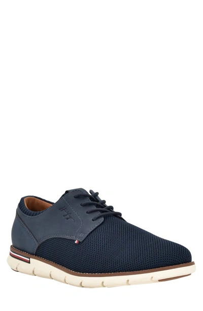 Shop Tommy Hilfiger Winner Derby In Navy Knit Multi