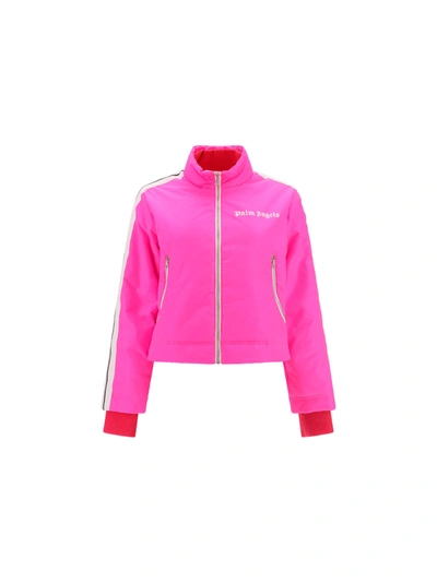Shop Palm Angels Light Weight Jacket In Pink White