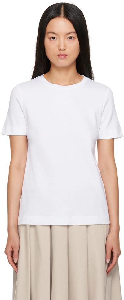 Shop 's Max Mara White Embroidered T-shirt In 001 Optical White