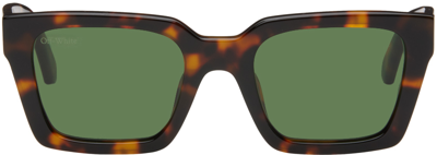 Shop Off-white Tortoiseshell Palermo Sunglasses In Havana Green