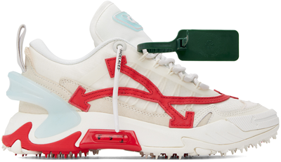 Shop Off-white White & Red Odsy 2000 Sneakers In White Red