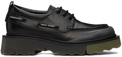 Shop Off-white Black Sponge Boat Shoes In Black Military