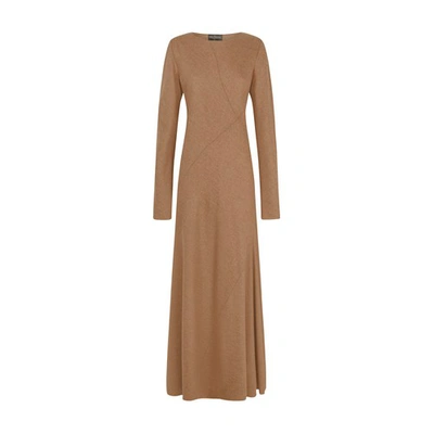 Shop Cortana Lanna Dress In Virgin Wool And Cashmere In Cappuccino