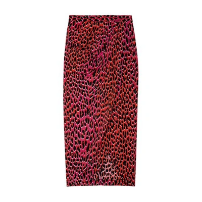 Shop Zadig & Voltaire Jamelia Leopard Silk Skirt In Rose