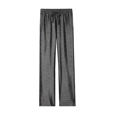 Shop Zadig & Voltaire Pomy Jacquard Trousers In Anthracite