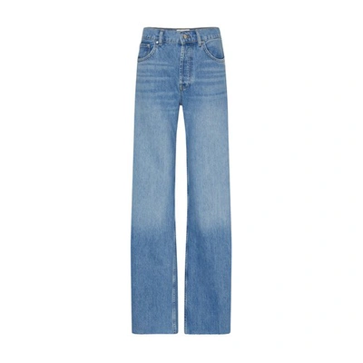 Shop Anine Bing Hugh Wide-leg Jeans In Blue