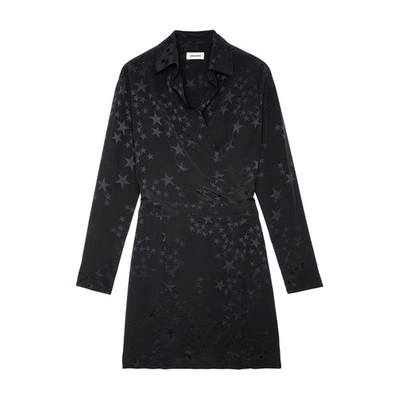 Shop Zadig & Voltaire Ravy Silk Jacquard Dress In Black