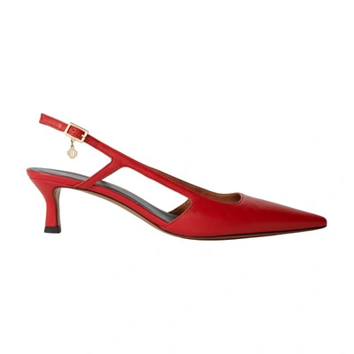 Shop Maje Pointed Pumps With Adjustable Straps In Rouge