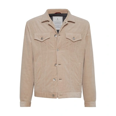 Shop Brunello Cucinelli 4-pocket Puffer Jacket In Beige