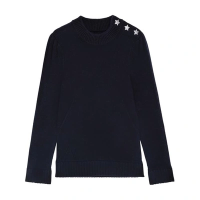 Shop Zadig & Voltaire Betson Jewelled Cashmere Jumper In Encre