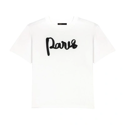 Shop Maje Cotton T-shirt In Blanc