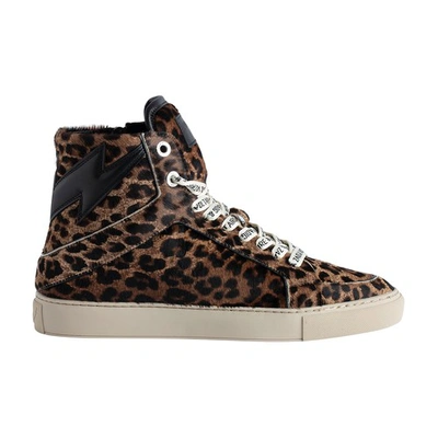 Shop Zadig & Voltaire Zv1747 High Flash High-top Trainers In Heritage