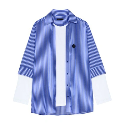 Shop Maje Shirt-style T-shirt In Bleu