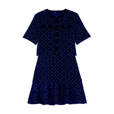 Shop Maje 2-in-1 Knit Dress In Bleu_noir