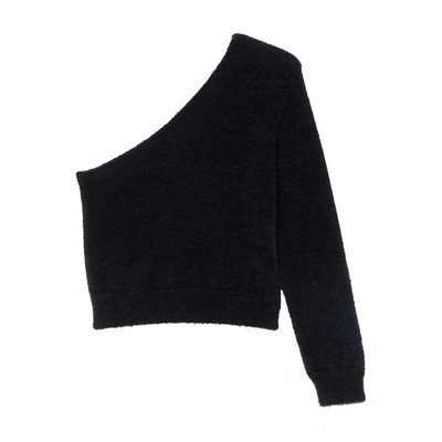 Shop Maje Asymmetric Sweater In Noir