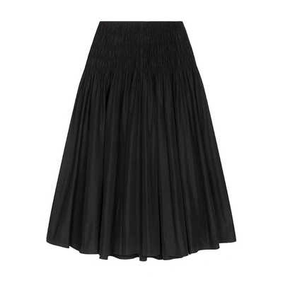 Shop Maje Smocked Maxi Skirt In Noir