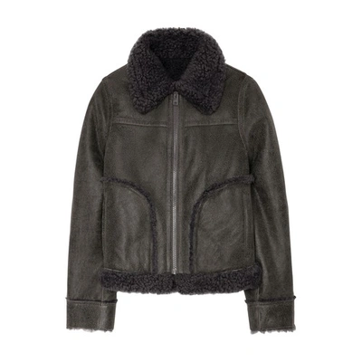 Shop Zadig & Voltaire Kady Leather Jacket In Anthracite